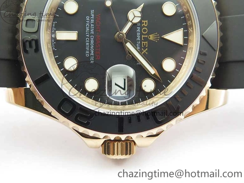 MiroTime 0523 Yacht-Master 116655 UBF 1:1 Best Edition 3D Black Ceramic Bezel on Black Rubber Strap A2836(Free Extra Strap) SunProtective 3061